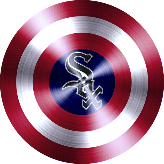 Captain American Shield With Chicago White Sox Logo vinyl decal